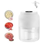 Mini trituratore per aglio elettrico, portatile, ricaricabile USB, trituratore di aglio zenzero, cipolla, sbucciatore di frutta ricaricabile tramite USB, per la cucina (bianco)