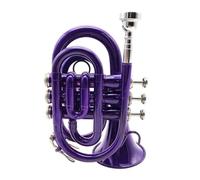 Mini Tromba In Ottone A Tre Toni Strumento Per Principianti Professionale Blu E Viola Tromba Professionale(Purple)