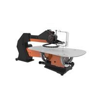 Mini troncatrice, Da Traforo A Braccio Parallelo Velocità Variabile Con Tavolo In Acciaio Doppio Smusso Extra-large, Nero-arancione,per il taglio fai da te di ottone e acciaio