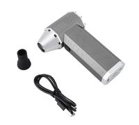 Mini Turbo Fan Jet Dry Blower, Spolverino elettrico ricaricabile con luce LED, Ventola Turbo portatile con motore brushless da 120000 giri/min, 3 velocità regolabili per la (Grigio e Argento)