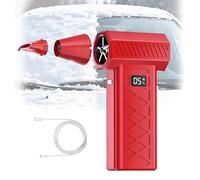 Mini Turbo Snow Blower for Car with LED Light - 130,000 RPM 6-Speed Strong Wind, Portable Handheld Snow & Dust Remover, 6000mAh Cordless Air Duster for Car Cleaning, Pet Drying, Outdoor Use(Red)