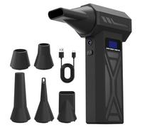 Mini Turbo Spazzaneve per Auto 110.000 giri/min 4 Marce con Spolverino con Luce a LED e 5 Ugelli per la Rimozione della Polvere/Gonfiaggio Mini Turbo per Auto