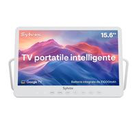 Mini TV Portatile 15.6 con DVB T2/S2 1080P HD Batteria Ricaricabile 10000mAn