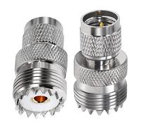 Mini UHF a UHF Connettore Coassiale TUOLNK Mini UHF Maschio a UHF PL259 Femmina Adattatore Coassiale per CB Radio 2 pz