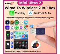 Mini Ultra 2 CarlinKit 5.0 Adattatore Wireless CarPlay e Android Auto, Plug & Play, Connessione WiFi e Bluetooth Automatica per Auto OEM
