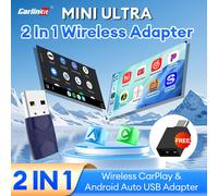 Mini Ultra CarlinKit 5.0 Adattatore Wireless 2-in-1 per Android Auto e CarPlay, da Cablato a Wireless per Auto con CarPlay e Android Auto Cablati