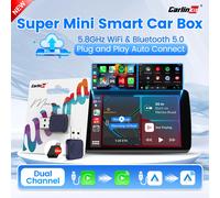 Mini Ultra/Mini 5 Pro CarlinKit 5.0 Wireless CarPlay e Android Auto 2 in 1 Mini Adattatore 5GHz WiFi Bluetooth Wireless Auto Connessione per Auto Cablate CarPlay/Android Auto Originali al 98% Smart