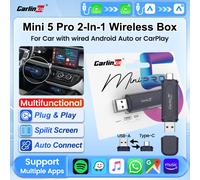 Mini Ultra/Mini 5 Pro CarlinKit Adattatore Carplay Wireless Android Auto Box USB Plug & Play Connessione continua da 5,8 GHz per auto OEM