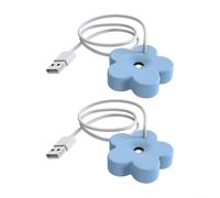 Mini umidificatore da scrivania silenzioso e compatto a forma di fiore per qualsiasi ambiente di lavoro (blu)