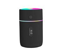 Mini umidificatore d'aria per auto, diffusore di oli essenziali, purificatore di deodorante per ambienti portatile 2 modalità USB con luce notturna a LED per accessori interni per auto di casa (Nero)