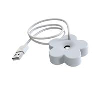 Mini Umidificatore, Mini Umidificatore USB a Forma di Fiore 5 V Sicuro con 4 Bastoncini Corti in Cotone per Ufficio (WHITE)