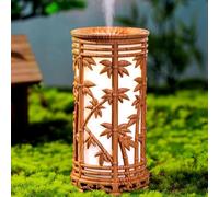 Mini umidificatore per luce notturna, 280 ml, design a canna naturale, mini diffusore di aromi, due modalità di nebulizzazione con luce notturna, cavo creativo per camera da letto, casa, ufficio (A)