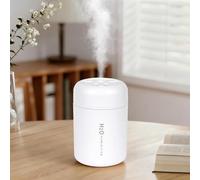 Mini umidificatore portatile, 300 ml, USB, ad ultrasuoni, silenzioso, con luci colorate, per camera da letto, ufficio, piante, viaggi, auto (bianco)