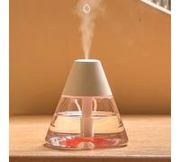 Mini umidificatore portatile con luce per ambiente a LED, per ufficio e camera da letto, silenzioso, 6 x 6 x 5 cm (bianco)