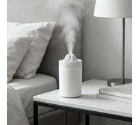 Mini umidificatore portatile da 200 ml, USB da scrivania, con luce LED | Design a forma di vulcano con luce notturna a fiamma colorata, 2 modalità di nebbia, spegnimento automatico