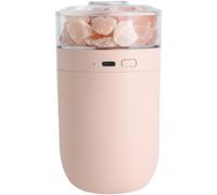 Mini umidificatore portatile USB con pietra di sale e luce notturna, doppia modalità, per auto, casa, asilo nido da 0,5 l, colore: rosa
