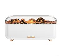Mini umidificatore USB per aromaterapia con effetto fiamma di roccia simulata e diffusione dell'umidità per un ambiente confortevole per dormire (bianco)