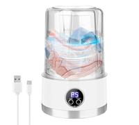 Mini Underwear Washing Machine, Portable 1l Rechargeable Washer, Mode Cleaning Tool, 20x13x13cm, Compact Ultrasonic Appliance, White, for Bras Baby Clothes Socks Towels Travel Bathroom Space