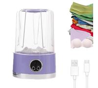 Mini Underwear Washing Machine,Wireless Portable Laundry Cup,Portable Mini Washing Machine,for Socks, Underwear, Foldable Design Ideal for Apartment, Home (Purple)