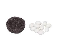 Mini uova artificiali e resina di simulazione del nido Bellissimo nido per casa delle bambole con uova per case delle bambole in scala 1:12 Accessori per scene di vita realistiche (Uova d'anatra e