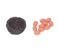 Mini uova artificiali e resina di simulazione del nido Bellissimo nido per casa delle bambole con uova per case delle bambole in scala 1:12 Accessori per scene di vita realistiche (Uova e nido)