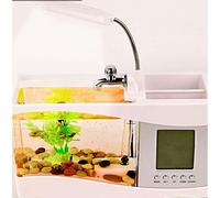 Mini USB Desktop Acquario Display LCD Orologio Per Acquario Lampada A LED Bianca
