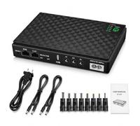 Mini USV batteria di backup per router, batteria integrata da 10400mAh, protezione da sovratensione con PoE, uscita USB 5V/2A, DC 5V/9V/12V,2A, alimentazione di emergenza