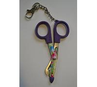 Mini 'Utility forbici con lame' Bubble 'motivo stampato - BELT CLIP - manico lilla