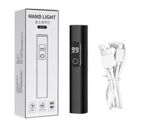 Mini UV Light, Gel Nail Dryer, LED Nail Lamp, USB Rechargeable Digital Display, Double Timer Settings, Home Salon Travel Use, 4.29x0.83x0.83 Inches, White Black Color, 1 Set
