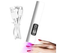 Mini UV Nail Lamp, USB Rechargeable Fingernail Dryer, ABS Digital Display LED Light with Two Timing Modes for Manicure and Pedicure at Home or Personal Use, 10.9x2.1x2.1cm