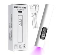 Mini UV Nail Light, USB Ricaricabile Lamp, 4,29 x 0,83 pollici, Digital Display Fingernail Dryer, Timing Mode Function, Compact LED Design, for Manicure, Pedicure, Soggiorno, Travel