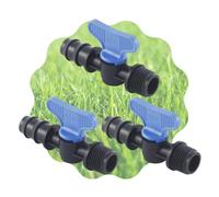 Mini Valvola a Cilindro, Rubinetto Portagomma con Filetto Maschio per Impianti, Sistemi e Tubi di irrigazione a Goccia, Nero MADE IN ITALY - Orto Facile (16 mm x 1/2", 3)