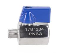 Mini valvola a sfera manuale in acciaio inossidabile 304 design a doppia tenuta per flusso bidirezionale in sistemi di acqua, olio e gas (1/8)