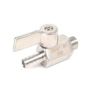 Mini valvola a sfera sanitaria in acciaio inox(1/8",BSPT MALE_REVERSE HANDLE_7MM)