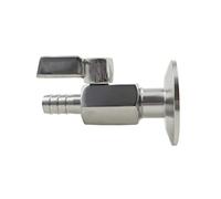 Mini valvola di campionamento Tri Clamp da 1/2" e 1,5", adattatore portagomma da 8-20 mm, uscita for serbatoio sanitario in acciaio inossidabile SS304(Hose Barb 14mm,TC 50.5)