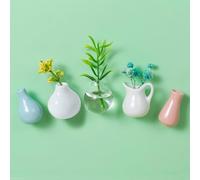 Mini Vase Magnets for Fridge, Flower Magnet for Fridge,3D Ceramic Flower Vase Cute Plant Vase Fridge Magnet Kitchen,DIY Funny Cute Plant Vase for Fridge (5pcs-B)