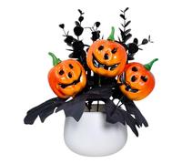 Mini vaso di fiori di zucca giallo Halloween decorazione da tavolo artificiale carino zucca Potted Plant per festival e feste, Halloween, tavolo e accessori per la casa