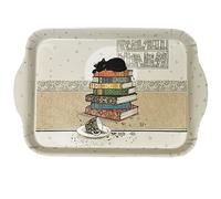 Mini vassoio in melamina della linea Paris Tour Eiffel, motivo: gatto addormentato su libri, misura Mini1