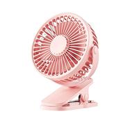 mini ventaglio manuale, Mini ventilatore portatile con clip a mano USB ricaricabile silenzioso Ventilatore elettrico da tavolo Dormitorio for studenti Piccolo ventilatore di raffreddamento(Pink)