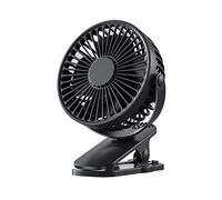 mini ventaglio manuale, Mini ventilatore portatile con clip a mano USB ricaricabile silenzioso Ventilatore elettrico da tavolo Dormitorio for studenti Piccolo ventilatore di raffreddamento(Black)