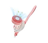 Mini ventilatore, a 3 velocità, ricaricabile, a forma di gatto, con orologio portatile per bambini, adatto per l'estate, per interni, casa, scuola, scuola, viaggi, vacanze, feste