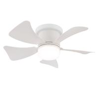 Mini Ventilatore con Telecomando Lampada LED Regolatore 13x40, 6cm Hines Bianco [EEK: F]