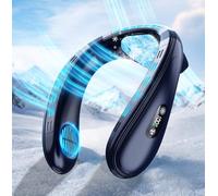 Mini Ventilatore da Collo Portatile con Grande Piastra di Raffreddamento, Condizionatore Portatile 6000mAh con Presa d'aria Posteriore, Display LCD, 3 Velocità/Refrigerazione per Esterni Viaggio