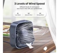 Mini ventilatore da scrivania, portatile, funzionamento silenzioso, rotazione a 360°, flusso d'aria potente, alimentato tramite USB, design alla moda, motore senza spazzole, adatto per ufficio, camera