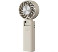 Mini ventilatore da scrivania ricaricabile con piastra di raffreddamento turbo, ventilatore portatile a 100 livelli di flusso d'aria, design pieghevole, schermo LED per ufficio (giallo chiaro)