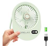 Mini ventilatore da scrivania USB ricaricabile, ultra silenzioso, pieghevole a 180°, 6 velocità, con display a LED, griglia di raffreddamento a prova di bambino, piccolo ventilatore portatile da