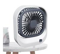 Mini ventilatore da scrivania - Ventilatore USB da tavolo con forte flusso d'aria e silenzioso, ricaricabile tramite USB, quadrato, mini regolabile, velocità di raffreddamento portatile regolabile