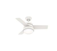 Mini Ventilatore da Soffitto 91 CM Finley Bianco Hunter Lampada con Telecomando [EEK: Non valutato]