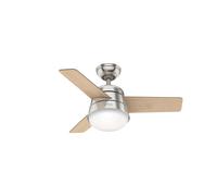 Mini Ventilatore Da Soffitto 91 CM Finley Nickel Hunter Lampada Con Telecomando [EEK: Non valutato]