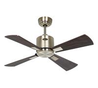 Mini Ventilatore da Soffitto Telecomando Eco Neo Ottone 92 CM Dc Ventola Noce